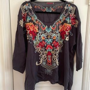 Johnny Was embroidered blouse